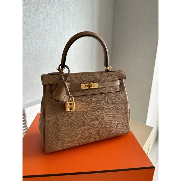 2022 Hermes Kelly 25 Togo Chai gold hardware - Picture 10 of 15